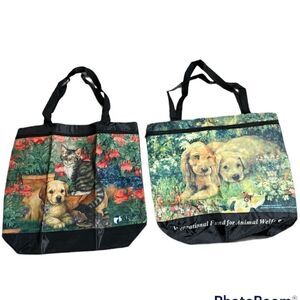 Dog and Cat picture Shopping Bags
